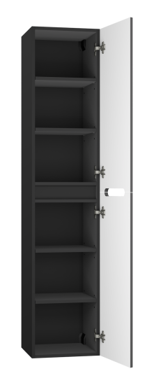 Шкаф-пенал Misty Роял 35 черный подвесной, универсальный