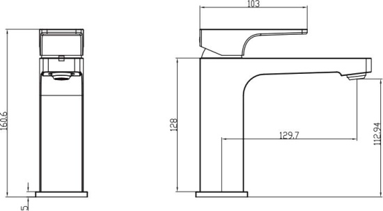 Смеситель для раковины Villeroy & Boch Architectura Square TVW12500400061