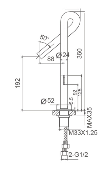 Смеситель для раковины Wonzon & Woghand Loop WW-112-00-508