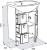 Мебель для ванной Triton Диана 60 L, 3 ящика, белая