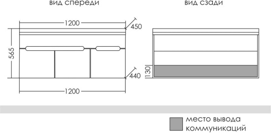 Мебель для ванной СанТа Лондон 120 подвесная