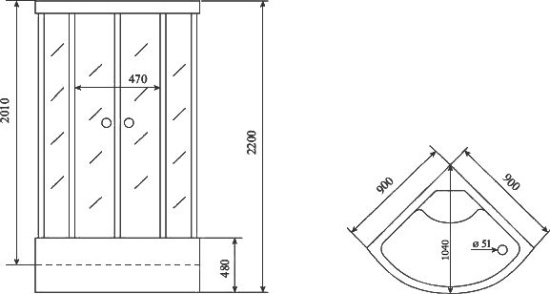 Душевая кабина Timo Standart T-6690 Black