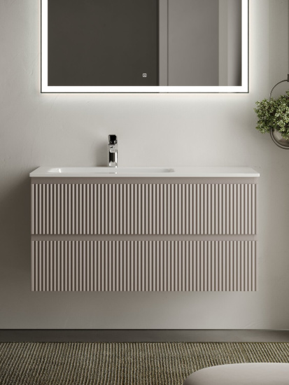Тумба с раковиной Sancos Snob R 100 Doha Soft левая SNR100LSM, подвесная