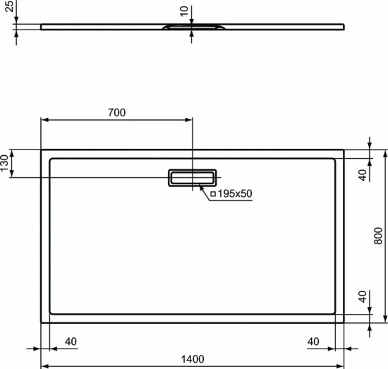 Поддон для душа Ideal Standard Ultra Flat New 140x80 прямоугольный