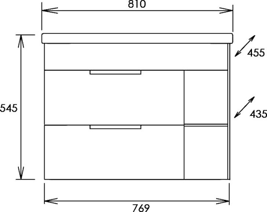 Мебель для ванной Onika Легран 80.13 R, дуб галифакс