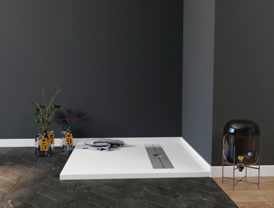 Поддон для душа Stworki Эстерсунд 90x90 белый камень