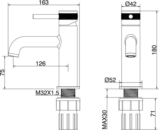 Смеситель для раковины Allen Brau Priority 5.31001-31 черный матовый