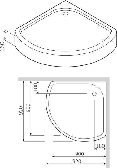 Поддон для душа Am.Pm Bliss L Solo Slide W53T-315-090W64 90x90