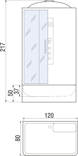 Душевая кабина River Vitim 120/80/50 ТН
