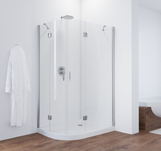 Душевой уголок Vegas Glass AFS-F 110*100 08 01 R профиль глянцевый хром, стекло прозрачное
