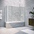 Шторка на ванну Vegas Glass Z2V+ZVF NOVO 190*85 01 crystalvision, профиль белый, стекло crystalvision