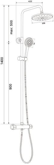 Душевая стойка Olive'S Termo 34291TMB черная