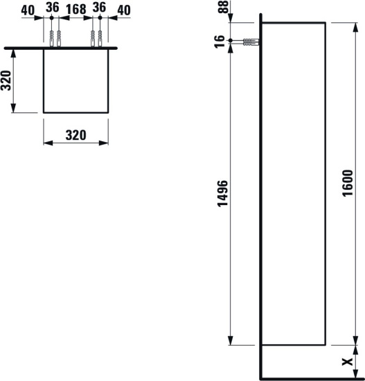Пенал Laufen The New Classic 4.0606.2.085.631.1 R, белый глянцевый