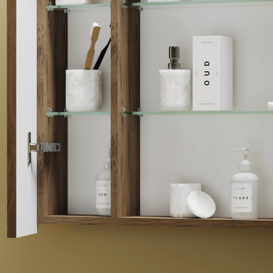Зеркало-шкаф Sancos Mirror 80 дуб чарльстон, с LED подсветкой