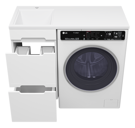 Тумба с раковиной Misty Байкал 40 L под стиральную машину, раковина Гавана 100