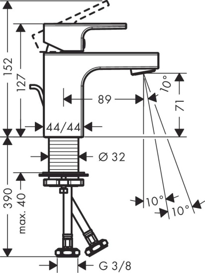 Смеситель для раковины Hansgrohe Vernis Shape 71560670 черный