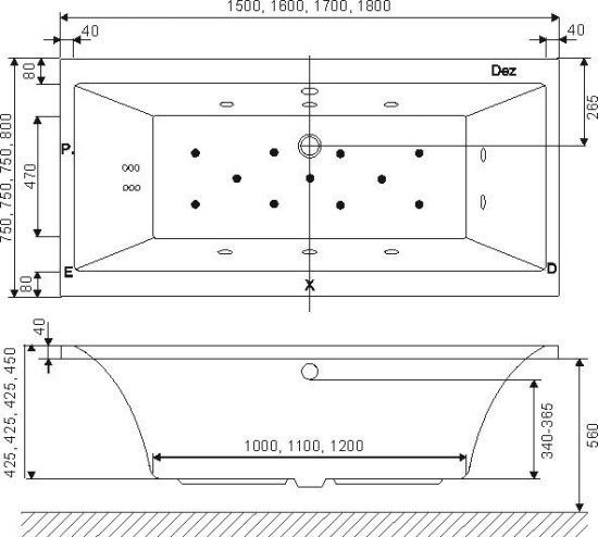 Акриловая ванна Excellent Pryzmat 200x90 с гидромассажем