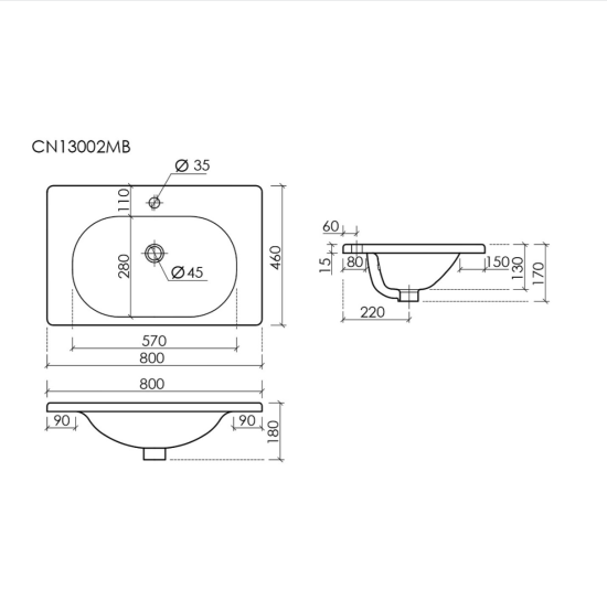 Тумба с раковиной Sancos Code 80 подвесная, белая матовая, раковина белая