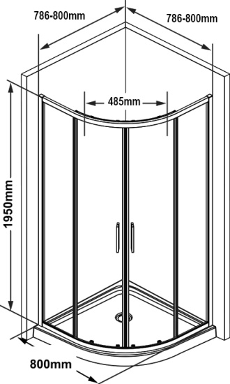 Душевой уголок Ravak BLSCP4-80 профиль черный