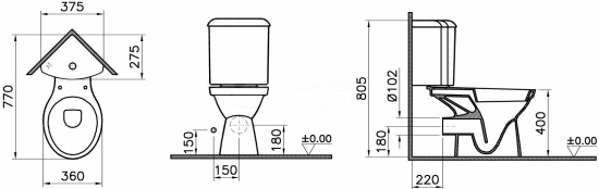 Унитаз-компакт VitrA Norm Wenkel 9754B003-7200 угловой
