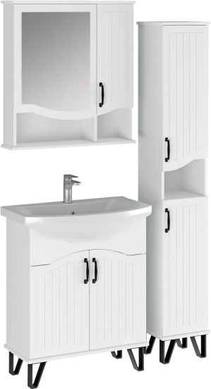 Тумба с раковиной Runo Марсель 65 белая