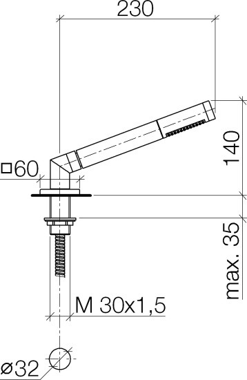 Смеситель на борт ванны Dorn Bracht CL.1 13612705-00, хром