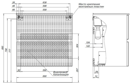 Тумба с раковиной Aquanet Джейн 70 маренго, раковина Фортуна