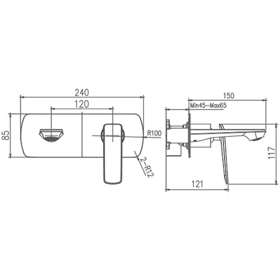 Смеситель для раковины Haiba HB548-8 HB80548-8 белый/хром