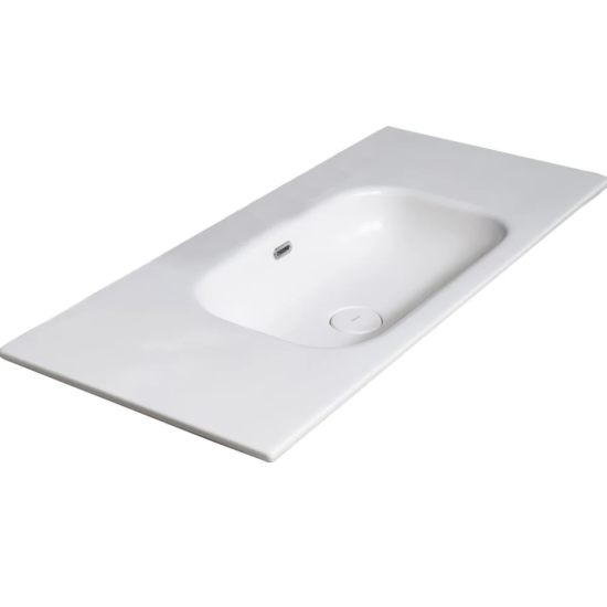 Тумба с раковиной Armadi Art Vallessi Avantgarde Canale 100 белая, с раковиной-столешницей