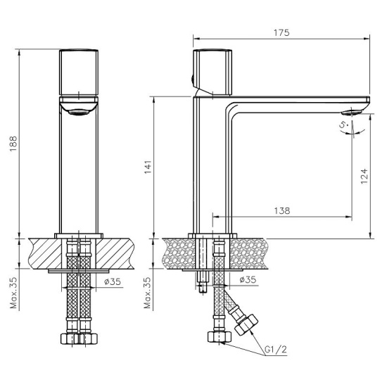 Смеситель для раковины Haiba HB10577 хром