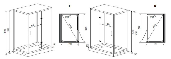 Душевая кабина Timo Premium Puro Н-510 L