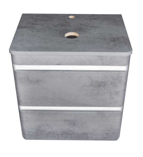 Тумба с раковиной Style Line Атлантика 70, Люкс бетон темный Plus со столешницей