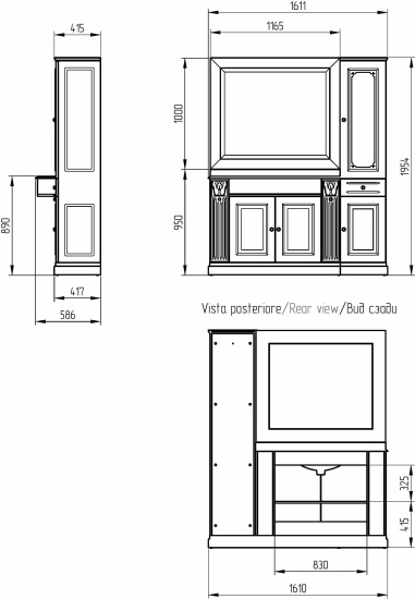 Мебель для ванной Migliore Ravenna 27066 R, avorio
