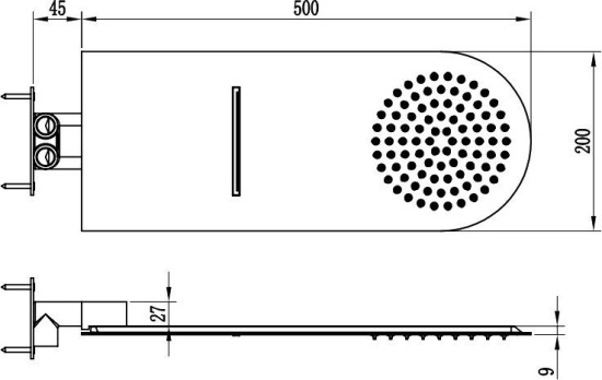Верхний душ RGW Shower Panels SP-62 с водопадом