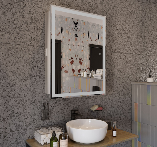 Зеркало-шкаф Stworki Эстерсунд 60 с подсветкой, сенсорное