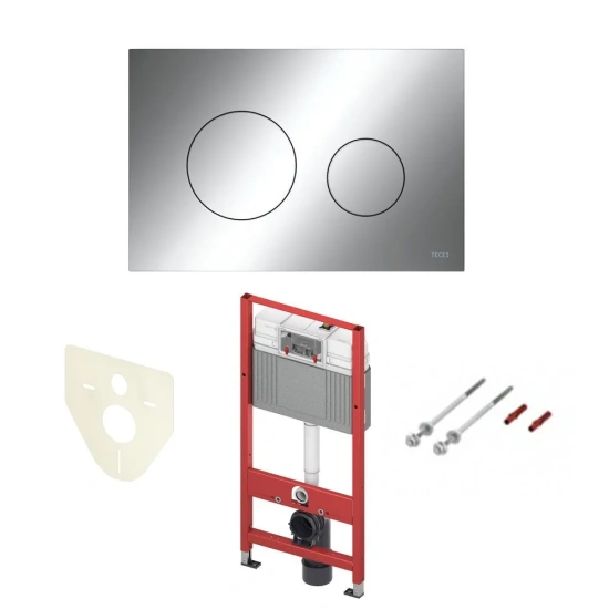 Инсталляция Tece TECEloop K440921 с кнопкой + унитаз подвесной BelBagno Due BB3103CHR/SC
