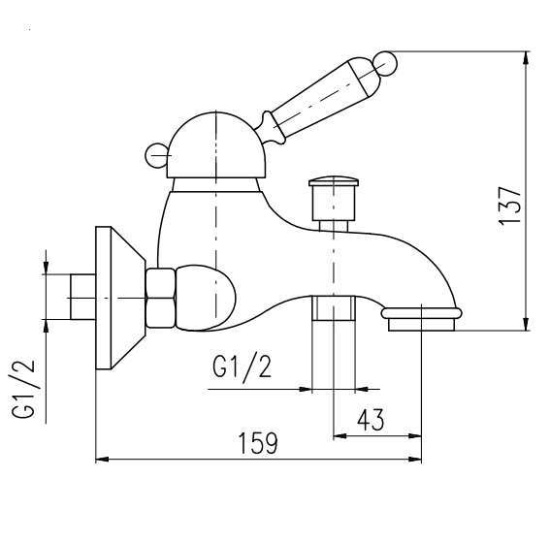 Смеситель для ванны Rav Slezak Labe L554.5Z