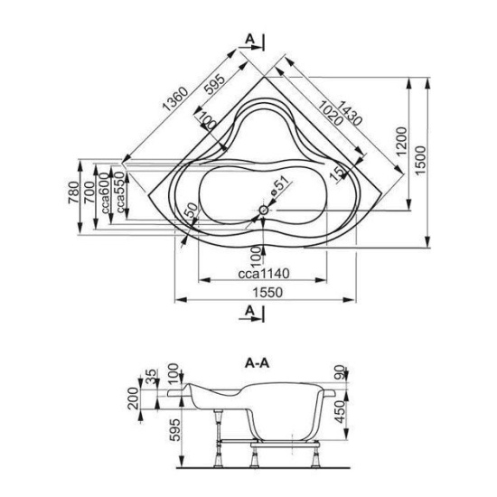 Акриловая ванна Vagnerplast Iris 143x143