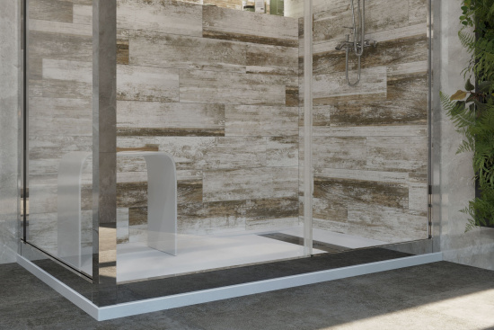 Поддон для душа Stworki Эстерсунд 140x90 белый камень