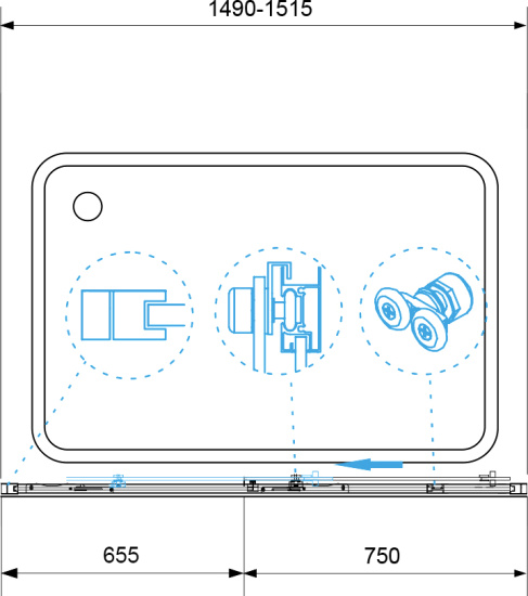 Шторка на ванну RGW Screens SC-043 1500х1500 профиль хром, стекло прозрачное
