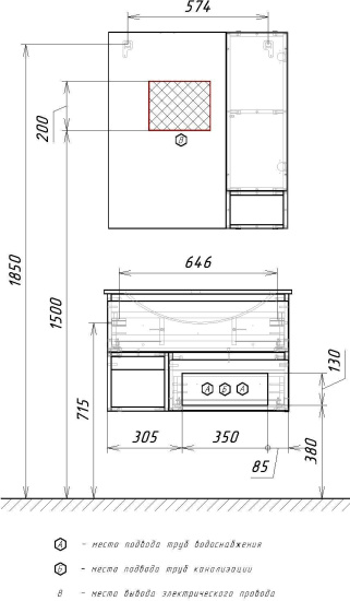 Тумба с раковиной Comforty Турин 75 дуб бежевый
