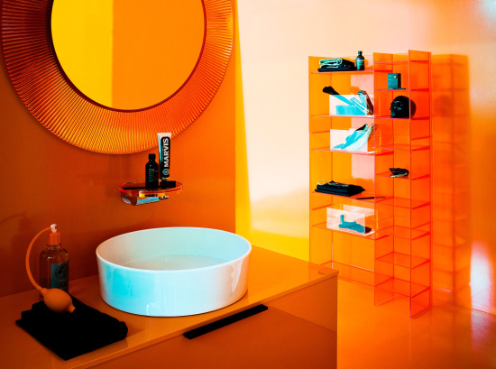 Зеркало Laufen Kartell by Laufen 80 оранжевое, с подсветкой
