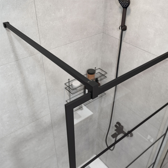 Душевая перегородка Stworki Кронборг LOFT-GW-75х220 75 см, профиль черный матовый