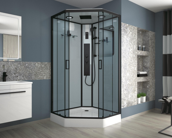 Душевая кабина Niagara Premium NG-6901-01GD Black 90x90