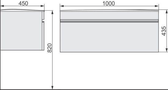 Тумба с раковиной Raval Hotte 100 белая, подвесная