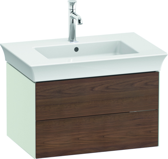 Мебель для ванной Duravit White Tulip 75 2 ящика, американский орех, белый шелковисто-матовый