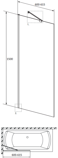 Шторка на ванну Radaway Idea Black PNJ II 60