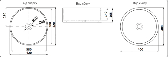 Накладная раковина CeramaLux C1057
