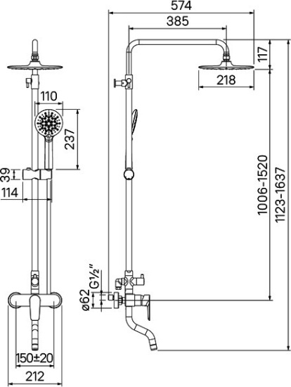 Душевая стойка Iddis Cloud CLOWG00i06