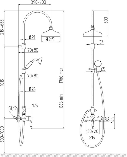 Душевая стойка Migliore Oxford 30946